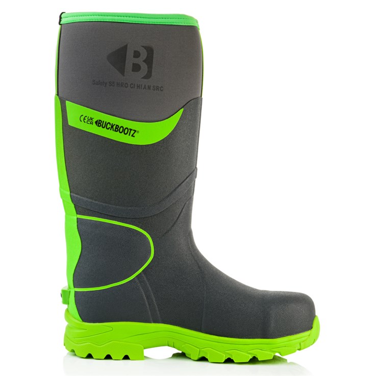 Buckler Wellington Boot BBZ8000 Grey/Hi Vis Green